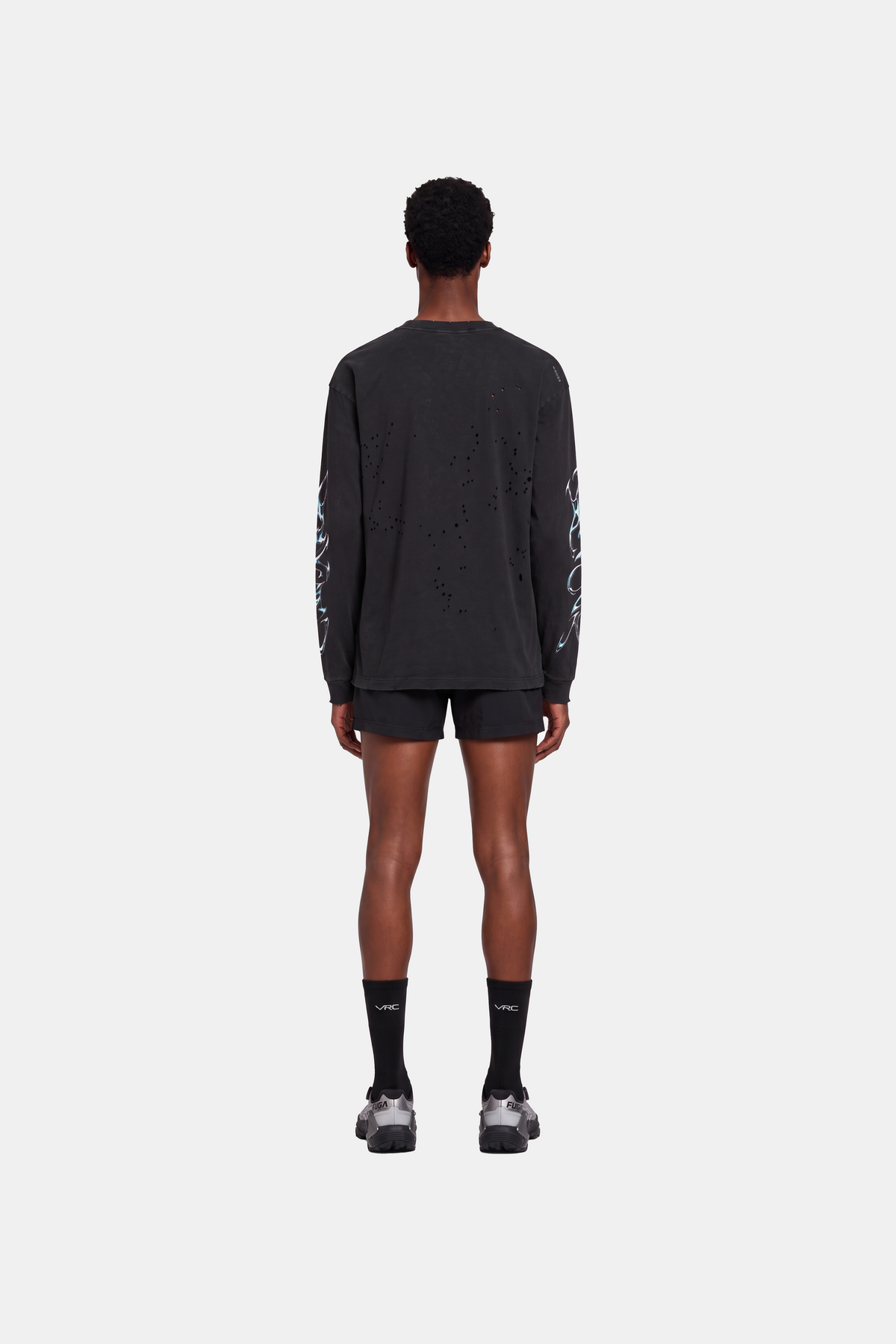 VULCAN Washed Distressed Long Sleeve Tee