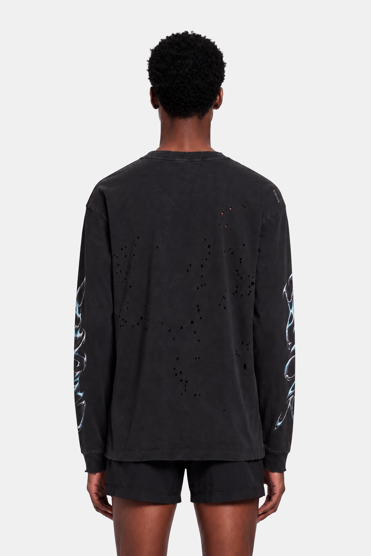 VULCAN Washed Distressed Long Sleeve Tee